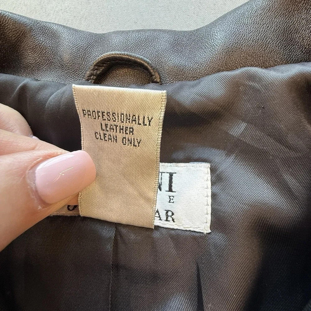 Alfani Petite Outerwear Women's Small Soft Supple Leather Coat Jacket Full Zip - Picture 9 of 11